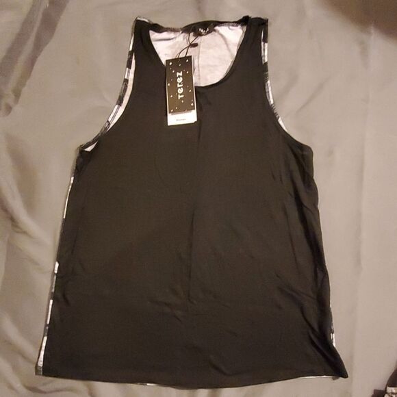 Terez NWT Black and Gray Camo Tank Top - Women's‎ Size Medium - Picture 1 of 4
